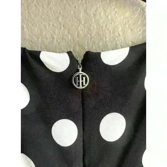Tommy Hilfiger Black and White Polka Dot Dress with Bell Sleeves in Size 6 EUC - Picture 5 of 9